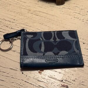 Coach Navy and Gray Keychain Card Holder